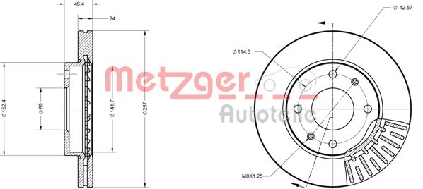 METZGER Тормозной диск 6110433