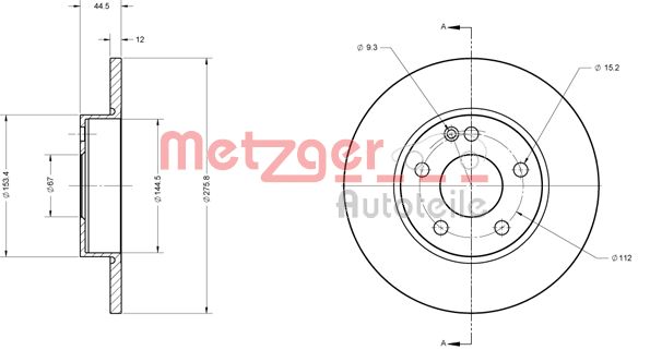 METZGER stabdžių diskas 6110445