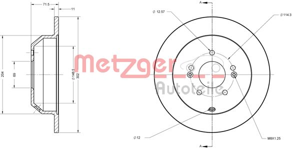 METZGER Тормозной диск 6110460