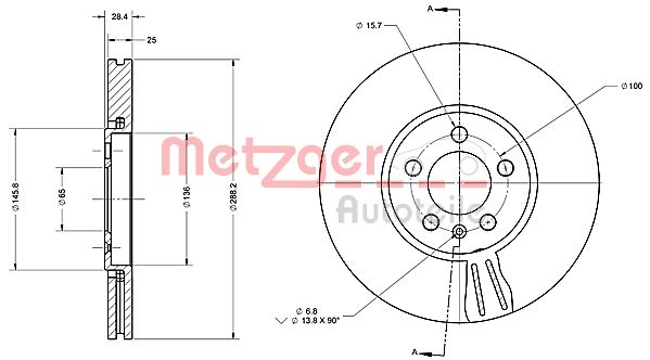 METZGER Тормозной диск 6110483