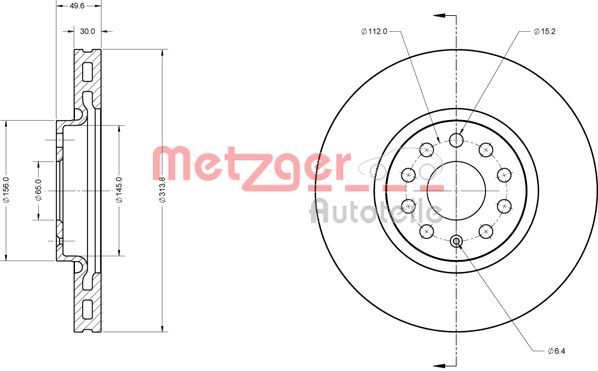 METZGER Тормозной диск 6110486