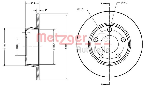 METZGER Тормозной диск 6110490