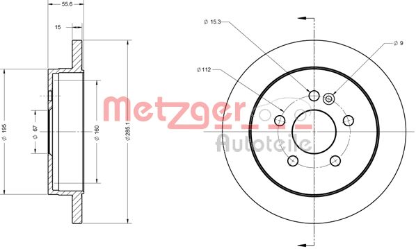 METZGER stabdžių diskas 6110491