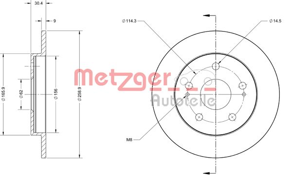 METZGER stabdžių diskas 6110498