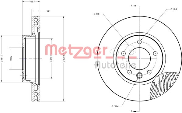 METZGER stabdžių diskas 6110518