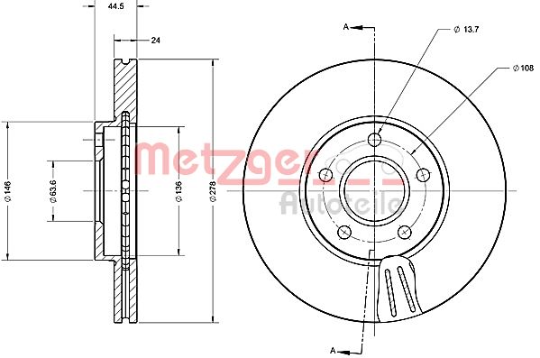 METZGER Тормозной диск 6110524