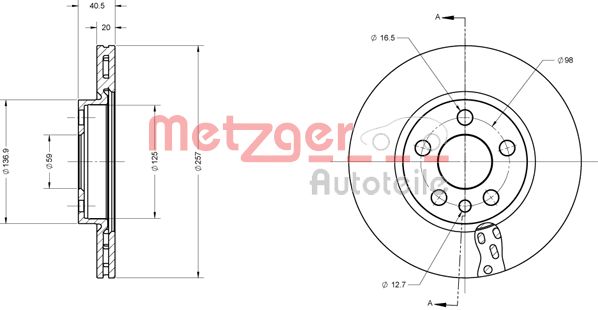 METZGER stabdžių diskas 6110528