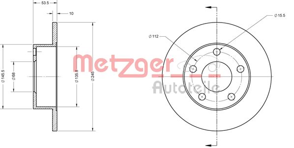 METZGER Тормозной диск 6110532