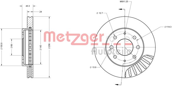 METZGER Тормозной диск 6110546