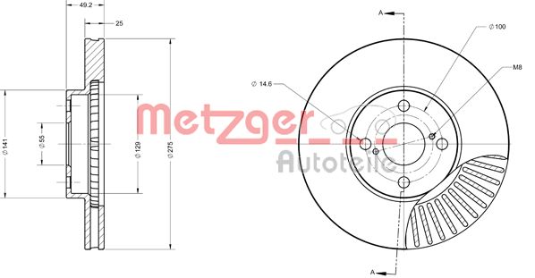 METZGER stabdžių diskas 6110548