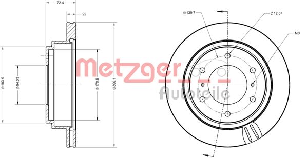 METZGER Тормозной диск 6110549