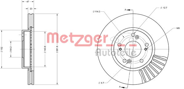 METZGER Тормозной диск 6110550