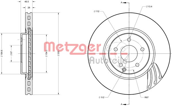 METZGER Тормозной диск 6110553