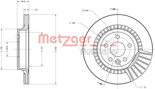METZGER Тормозной диск 6110576