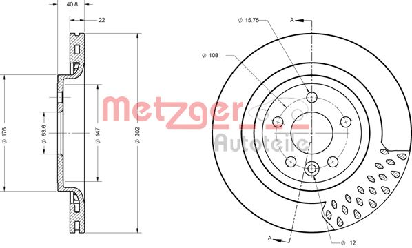 METZGER stabdžių diskas 6110590