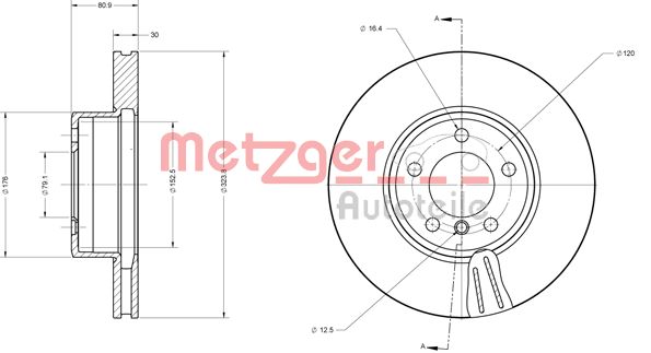 METZGER stabdžių diskas 6110597