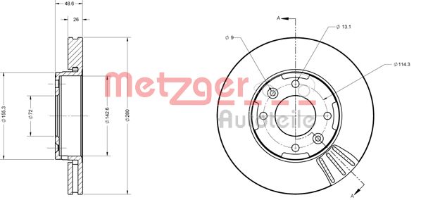 METZGER stabdžių diskas 6110636