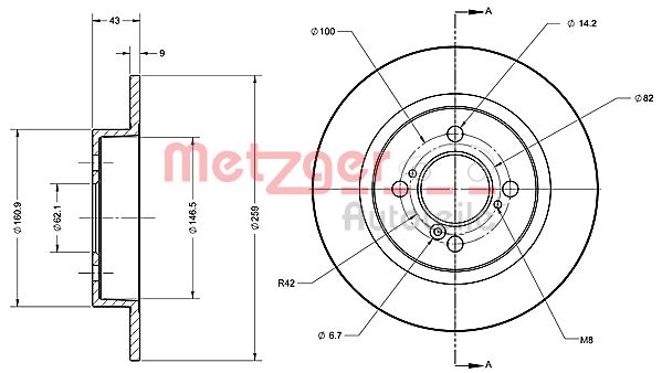 METZGER Тормозной диск 6110646