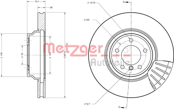 METZGER stabdžių diskas 6110657