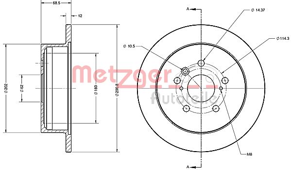 METZGER Тормозной диск 6110658