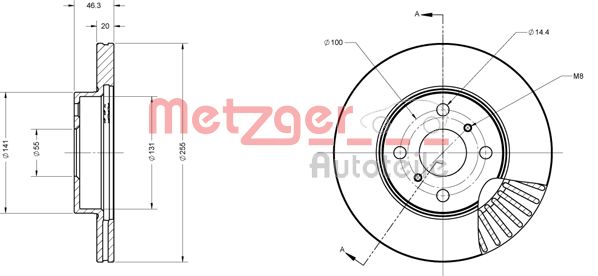 METZGER stabdžių diskas 6110660