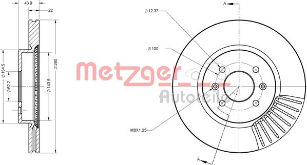 METZGER stabdžių diskas 6110679