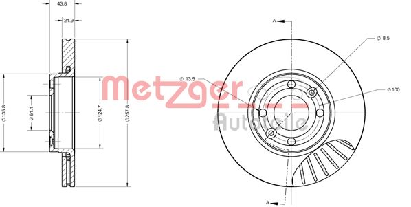 METZGER stabdžių diskas 6110681