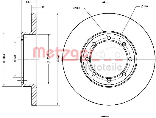 METZGER Тормозной диск 6110686