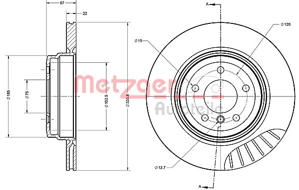 METZGER stabdžių diskas 6110705