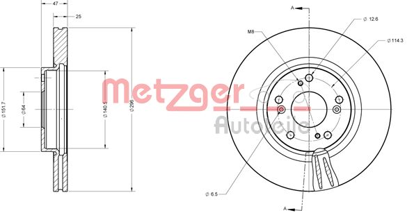 METZGER stabdžių diskas 6110706