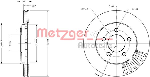 METZGER Тормозной диск 6110708