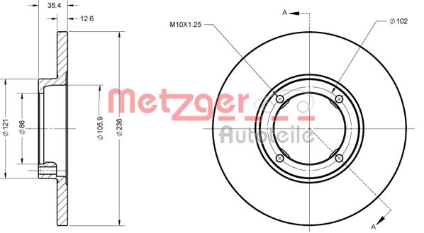 METZGER stabdžių diskas 6110713