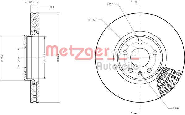 METZGER stabdžių diskas 6110716