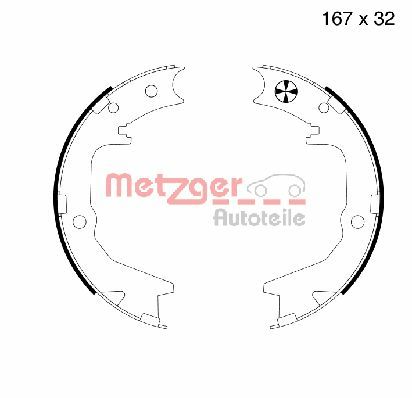 METZGER stabdžių trinkelių komplektas, stovėjimo stabdis MG 994