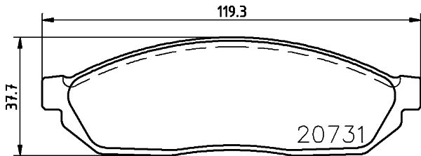 MINTEX stabdžių trinkelių rinkinys, diskinis stabdys MDB1184