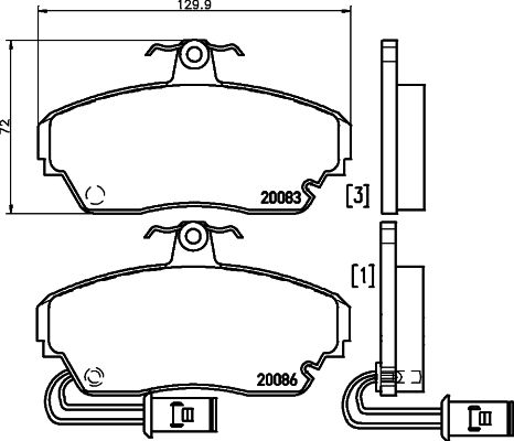 MINTEX Комплект тормозных колодок, дисковый тормоз MDB1345