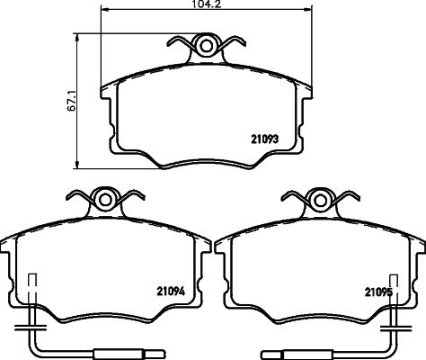 MINTEX Комплект тормозных колодок, дисковый тормоз MDB1491