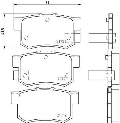 MINTEX stabdžių trinkelių rinkinys, diskinis stabdys MDB1564