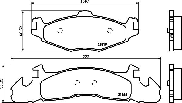 MINTEX stabdžių trinkelių rinkinys, diskinis stabdys MDB1603