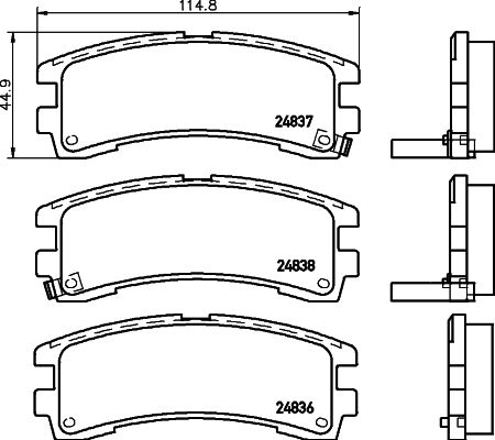 MINTEX Комплект тормозных колодок, дисковый тормоз MDB1661
