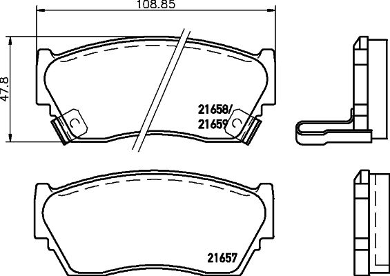 MINTEX stabdžių trinkelių rinkinys, diskinis stabdys MDB1720