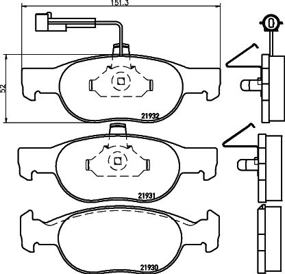 MINTEX Комплект тормозных колодок, дисковый тормоз MDB1733