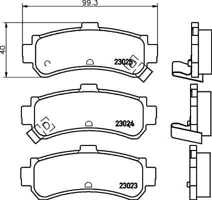 MINTEX Комплект тормозных колодок, дисковый тормоз MDB1832