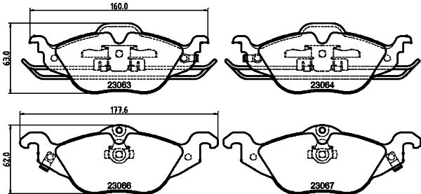 MINTEX Комплект тормозных колодок, дисковый тормоз MDB1908