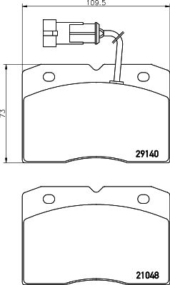 MINTEX Комплект тормозных колодок, дисковый тормоз MDB2156