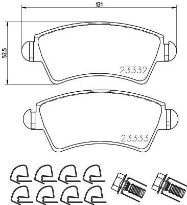 MINTEX stabdžių trinkelių rinkinys, diskinis stabdys MDB2584