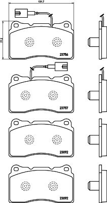 MINTEX Комплект тормозных колодок, дисковый тормоз MDB3138