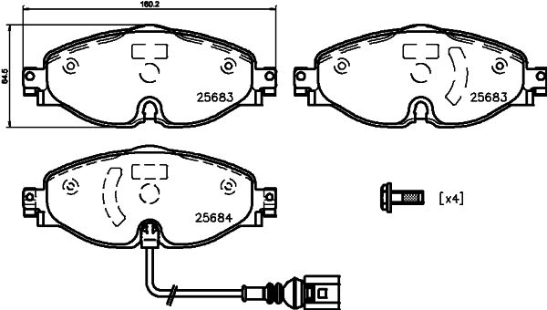 MINTEX stabdžių trinkelių rinkinys, diskinis stabdys MDB3340
