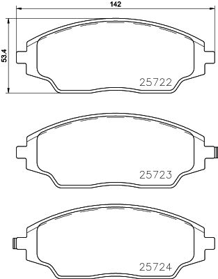 MINTEX Комплект тормозных колодок, дисковый тормоз MDB3733