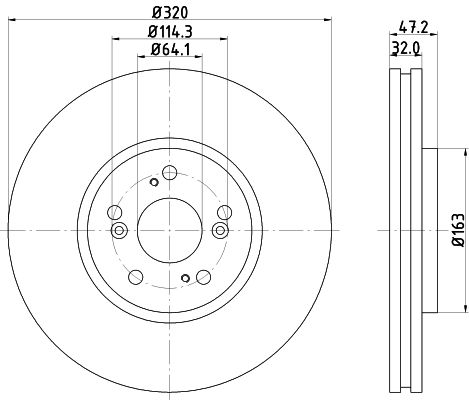 MINTEX Тормозной диск MDC2164